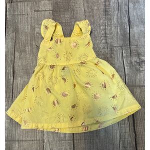 Piccolino Baby Girl Sun Dress 6–9M • Yellow Ruffle Sleeves Summer Outfit